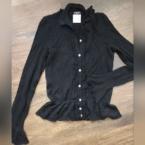 Chanel Button Detail Cashmere Blouse Size 38 Small